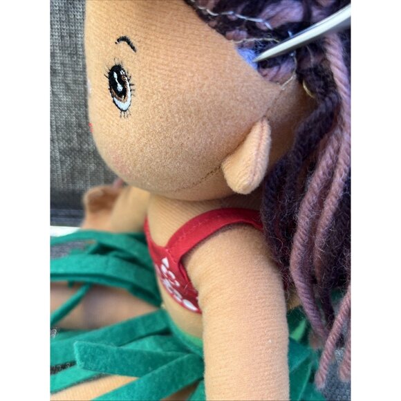 Hawaiian Hula Girl Plush Doll lot of 3 Hawaii Yarn Hair Aloha Pineapple - Picture 10 of 16
